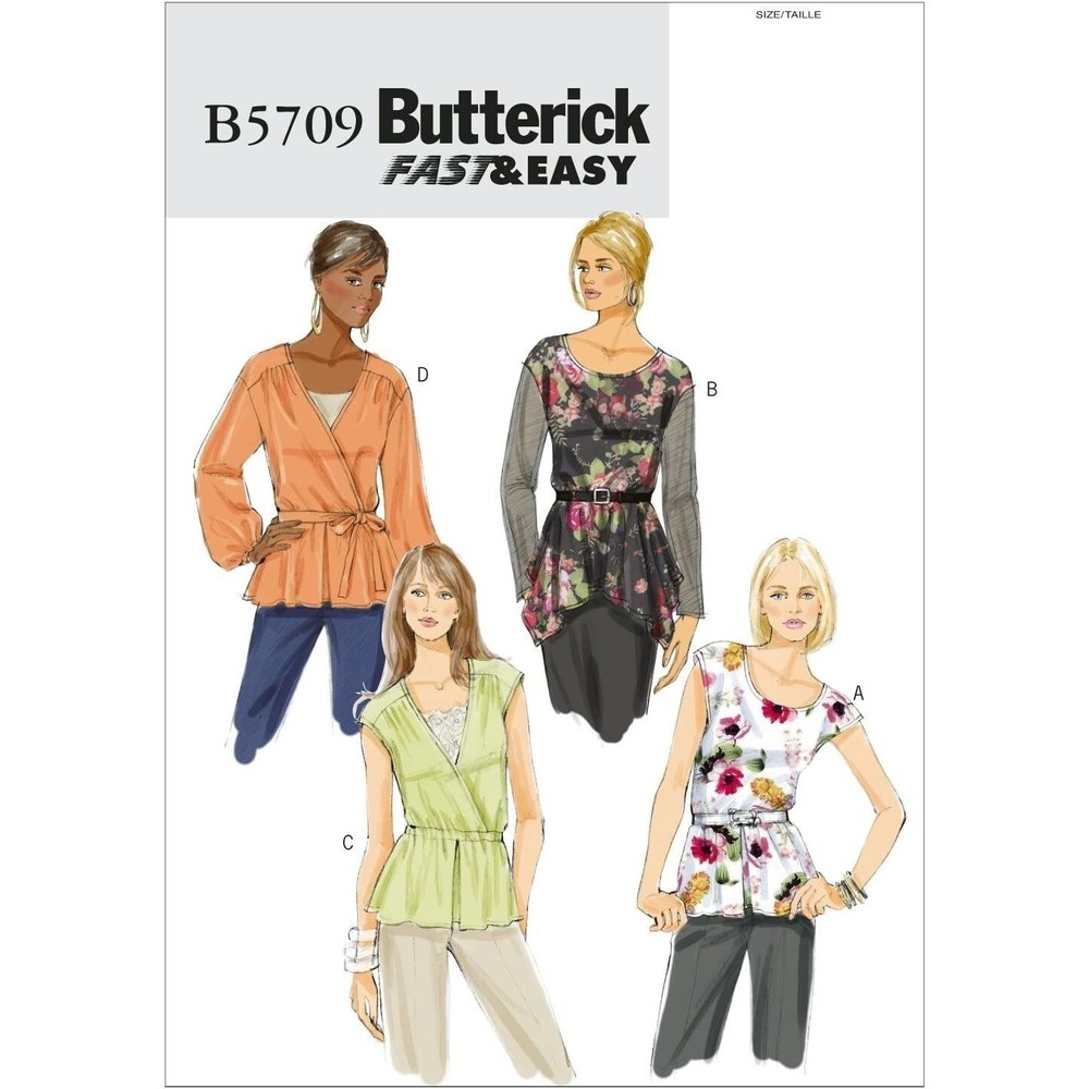 Butterick Sewing Pattern 5709 Top Tunic Belt Misses Size 8-16‎